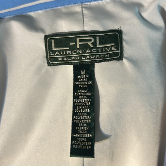 Ralph Lauren Active Sky Blue Striped Lightweight Windbreaker Zip Front Jacket M - Picture 15 of 16